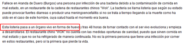 Los huevos de la Listeria